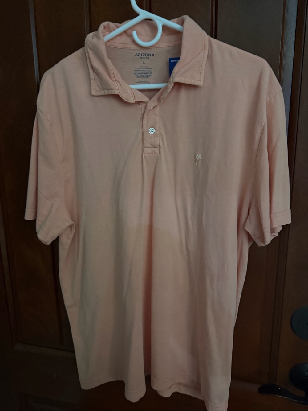 Arizona Jean Company Men's Peach Polo Shirt NWT large